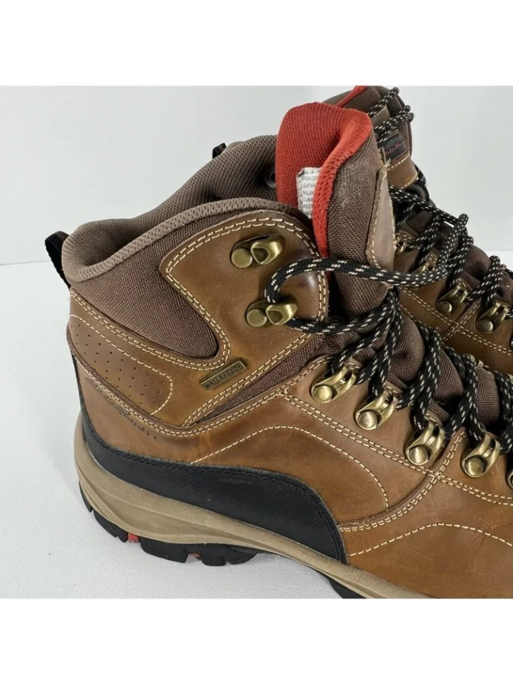 Eddie Bauer Brandon Waterproof Hiking Boots Men 10 Leather Mid Top Lace Up Brown